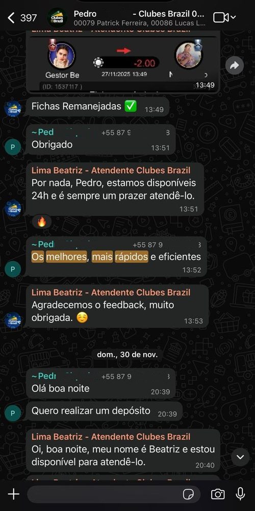 Mensagem de jogador: os melhores, mais rápidos e eficientes