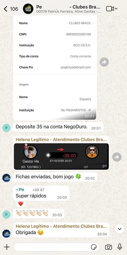 Mensagem de jogador: super rápidos