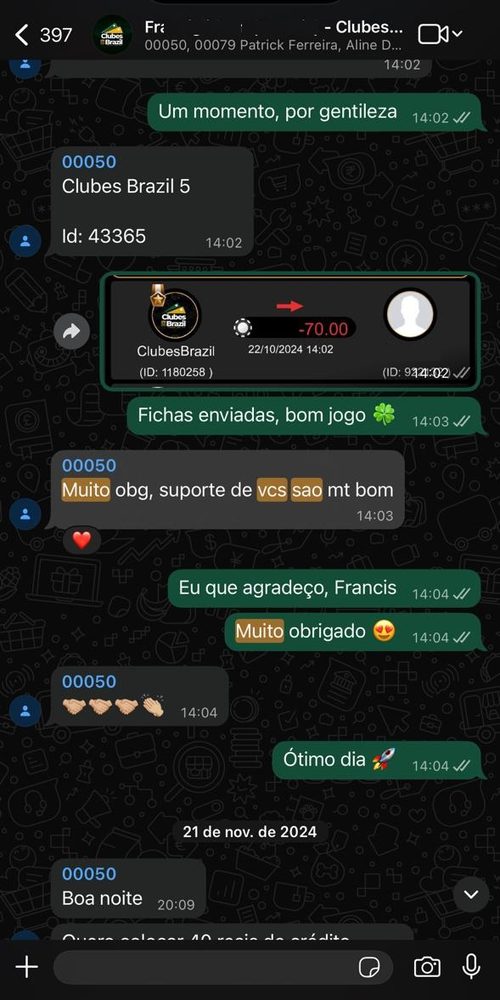 Mensagem de jogador: suporte de vocês é muito bom