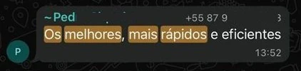 Elogio de um jogador no WhatsApp