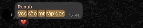 Elogio de um jogador no WhatsApp
