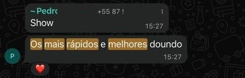 Elogio de um jogador no WhatsApp