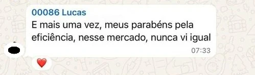 Elogio de um jogador no WhatsApp